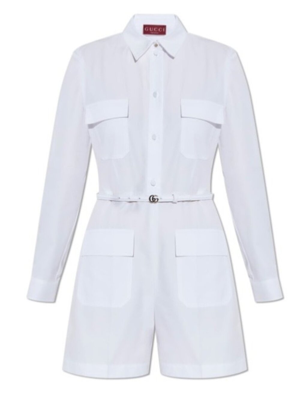 Gucci Women’s Cotton Pockets Jumpsuit White Size40 814058